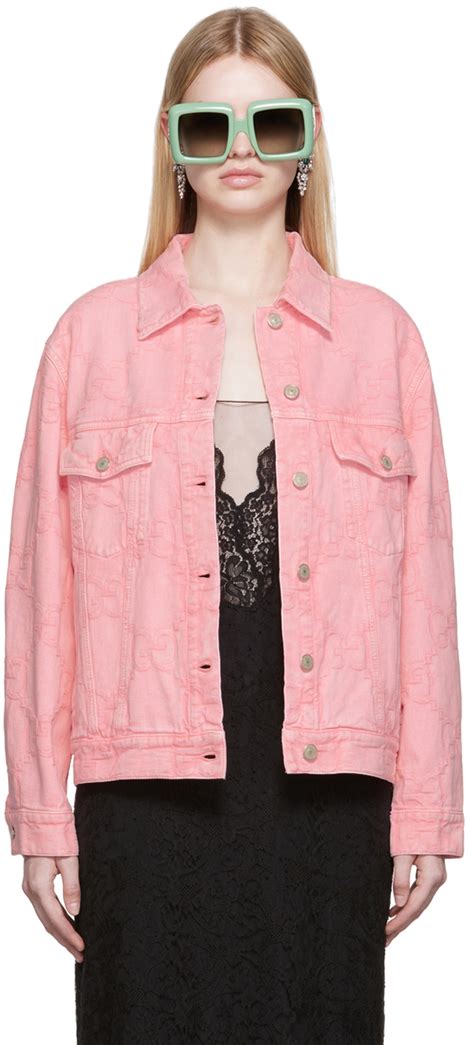 gucci pink denim jacket|gucci denim jacket outlet.